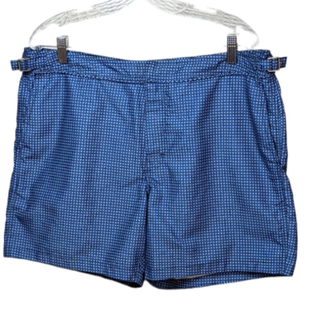 BANANA REPUBLIC Men's Lined Micro Dot Swim Shorts Navy Size 36